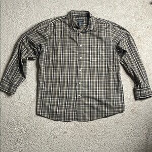 Covington Black and White Casual Button Down Shirt with Plaid Pattern